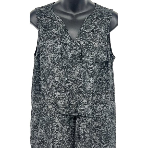 Athleta Womens Size Small Sleeveless V-Neck Jumpsuit Drawstring Black Gray EUC - Picture 2 of 12